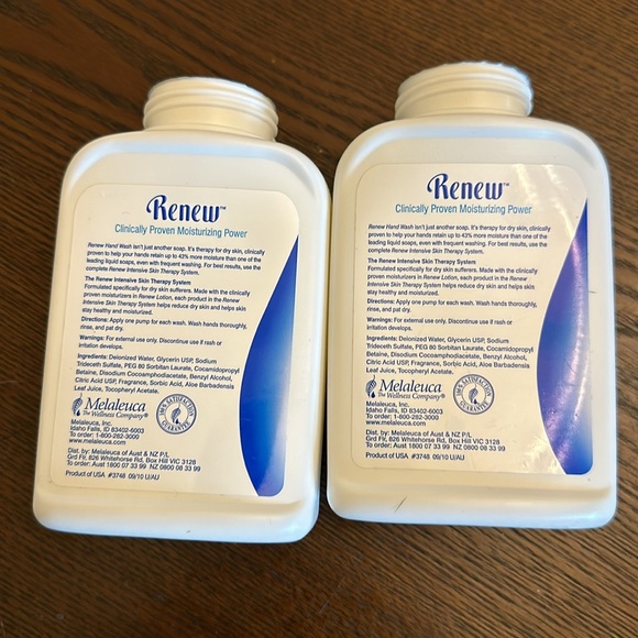 Melaleuca Renew Moisturizing Hand Wash 8 Ounce x 2 Bottles SEALED with 2 pumps - Picture 4 of 5